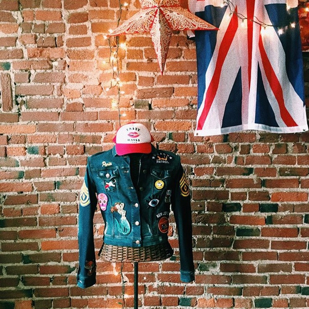 Custom made patch jean jacket